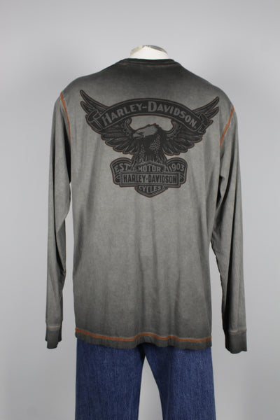 T-shirt Harley Davidson Gris 'Live Hard Ride Easy' - Taille M - Coton 100% - Occasion TB