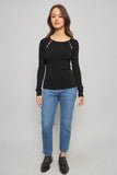 Sweater casual  negro mng talla M 095