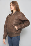 Chaqueta cuero  café ash creek talla M 250