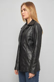 Chaqueta cuero  negro maxima talla M 620