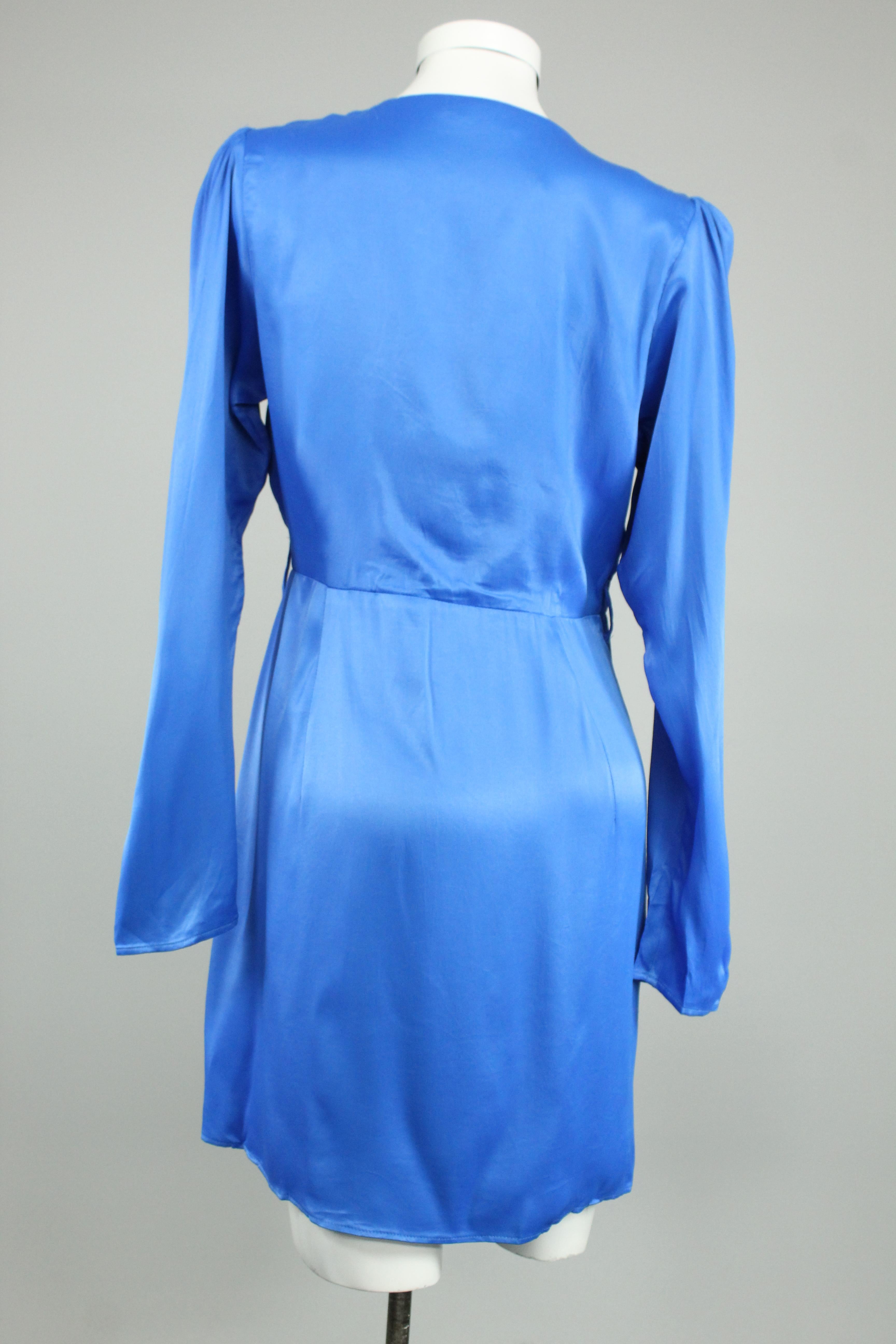 Vestido Zara Zara Robe Bleue LINEN CUT OUT MIDI DRESS Cobalt ZARA