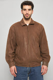 Chaqueta cuero  café baracuta talla M 979