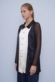 Blusa bicolor n/b valentino intimo Talla L Image 1