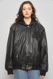 Chaqueta cuero  negro jh design talla Xl 088