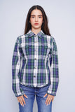 Blusa escocesa verde/azul faconnable Talla S