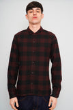Camisa cuadrille negro/burdeo Allsaints Talla S Image 0