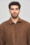 Chaqueta cuero  café baracuta talla M 979