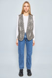 Chaqueta cuero  gris dd talla M 394