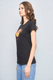 Polera casual  negro hard rock talla Xs 730