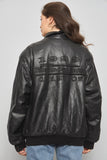 Chaqueta cuero  negro jh design talla Xl 088