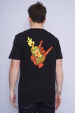 Polera Print negro fireball Talla TU 3