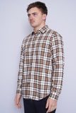 Camisa escocesa beige Banana Republic Talla M 2