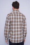 Camisa escocesa beige Banana Republic Talla M 3