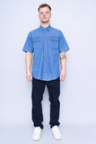 Camisa denim azul wrangler Talla M 4