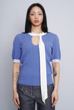 Sweater bicolor celeste/blanco KATE SPADE Talla M 1
