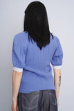 Sweater bicolor celeste/blanco KATE SPADE Talla M 3