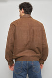 Chaqueta cuero  café baracuta talla M 979