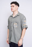 Camisa verde The Abercrombie & Fitch SUMMER LINEN 2