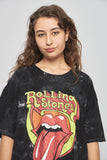 Polera casual  negro rolling stones talla L 511