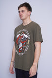 Polera Print verde Harley Davidson Talla L 2