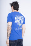Polera Print azul piraña joe Talla S 3