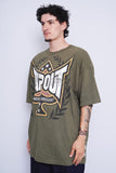 Polera Print verde tapout american arrogant Talla 2