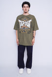 Polera Print verde tapout american arrogant Talla 4