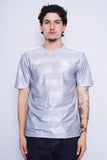 Polera Print celeste ADIDAS Talla M 1
