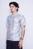 Polera Print celeste ADIDAS Talla M 2