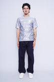 Polera Print celeste ADIDAS Talla M 4