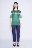 Polera Print verde ADIDAS Talla S 4