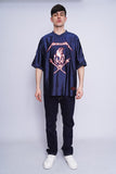Polera Print azul metallica Talla XXL 4