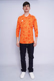 Polera Print naranjo ADIDAS Talla M 4