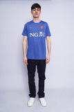 Polera Print azul nike Talla L 4