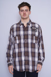 Camisa escocesa cafe/gris Harley Davidson Talla XL 1