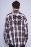 Camisa escocesa cafe/gris Harley Davidson Talla XL 3
