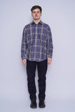 Camisa cuadrille azul/gris burberry london Talla L 4