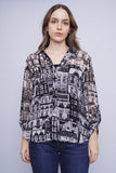 Blusa blanco/negro CHICO´S Talla 2 1