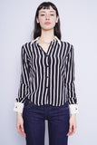 Blusa crema/negro MODA INTERNATIONAL Talla XS 1