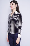 Blusa crema/negro MODA INTERNATIONAL Talla XS 2