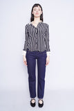 Blusa crema/negro MODA INTERNATIONAL Talla XS 4