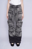 Pantalon denim negro desgastado MIKAS Talla S 1