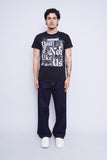 Polera Print negro dom Talla S 4