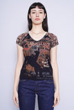 Polera Print multicolor vanilla sugar Talla S 1