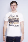 Polera Print blanco ford Talla M 1