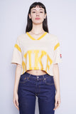 Polera Print beige/amarillo nike Talla M 1