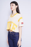 Polera Print beige/amarillo nike Talla M 2