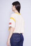 Polera Print beige/amarillo nike Talla M 3