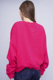 Poleron magenta ADIDAS Talla M 3