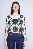 Sweater crema/verde rebelion Talla L 1